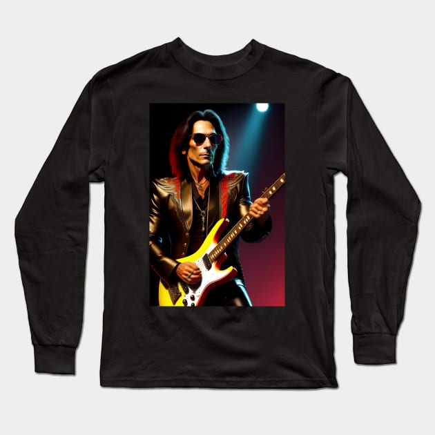 steve vai rock star graphic design artwork Long Sleeve T-Shirt by Nasromaystro